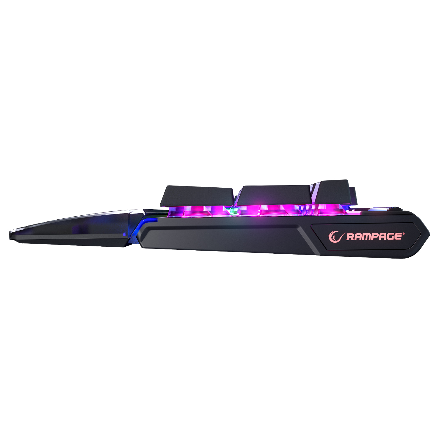 Rampage Carbon Siyah RGB Q Gaming Oyuncu Klavye Bilek Destekli Red Switch